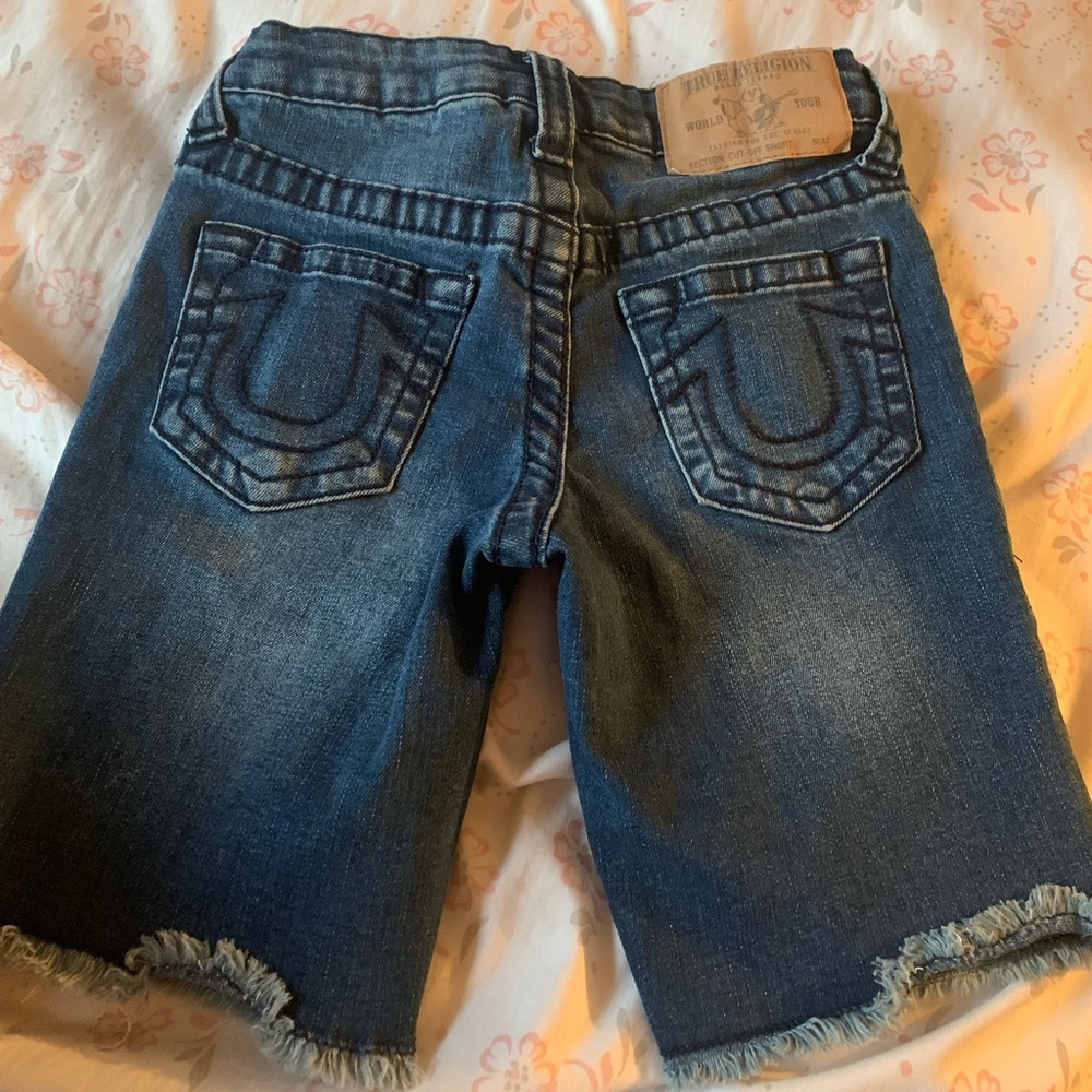 True religion denim shorts